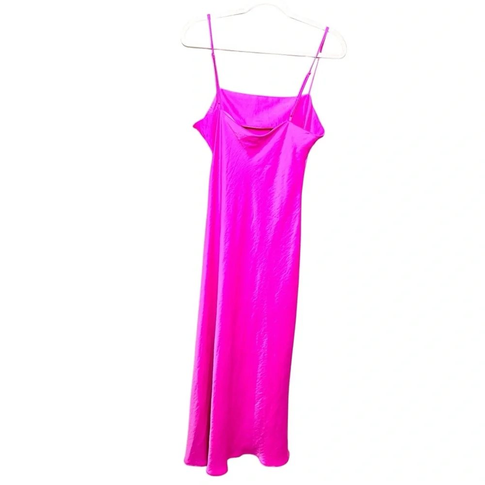 NWT House of Harlow Pink Slip Dress XL Satin Slit - Picture 4 of 10